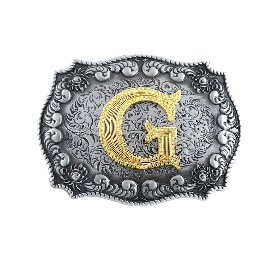 8607 Belt Buckle , Western Cowboy Rodeo Small Alphabet Letter ABCDMRJ to Z